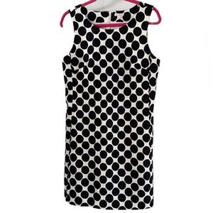 Gap Polka Dot Sleeveless Dress. Size Large. Black & White. Lined Back Zip EUC